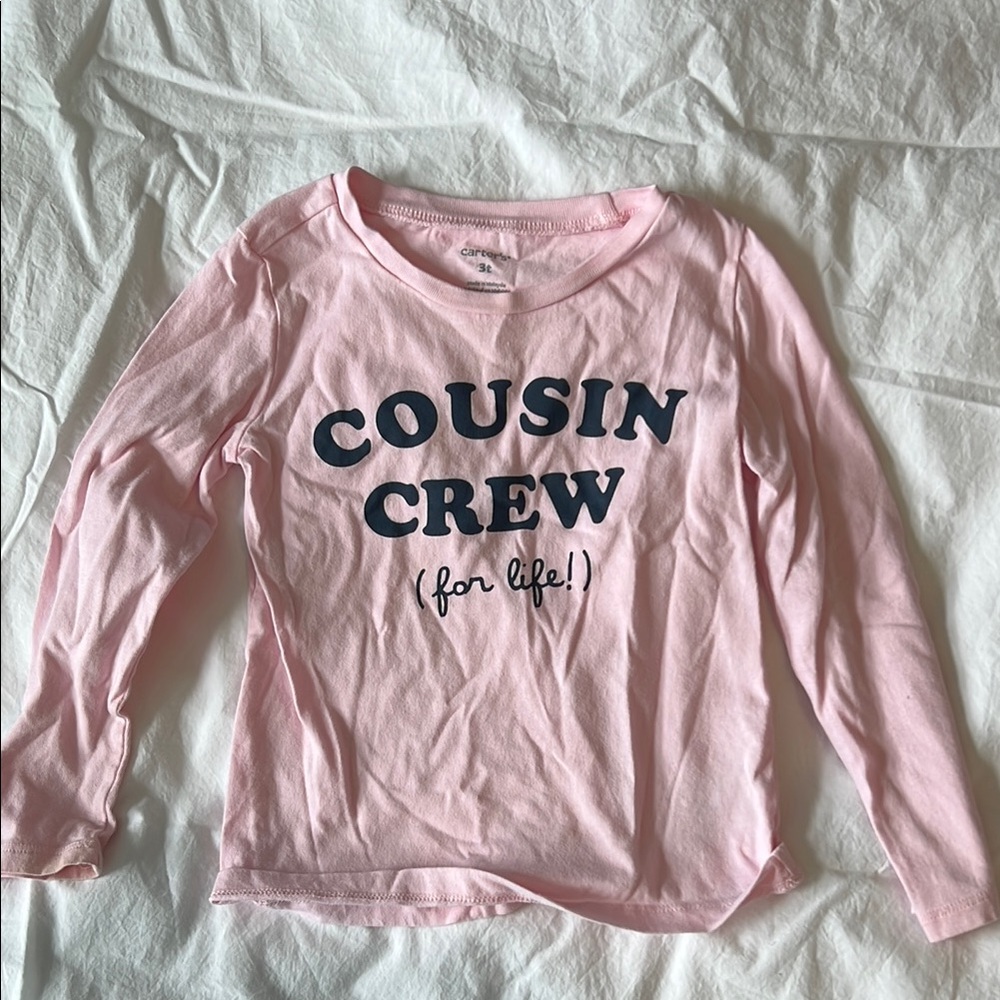 3T Cousin Crew Pink Kids Long Sleeve Shirt